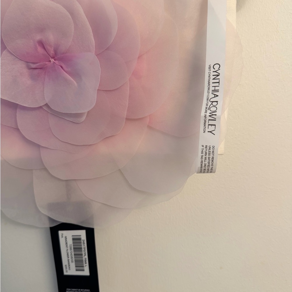 NWT $295 Cynthia Rowley Pink and White Floral Strapless Blouse Runs Small - Picture 5 of 8